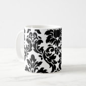 Black Damask Coffee Tea Mok/Cup Koffiemok (Voorkant links)