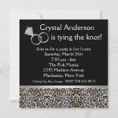 Black Damask Corset Red Leopard Bachelorette Party Kaart (Achterkant)