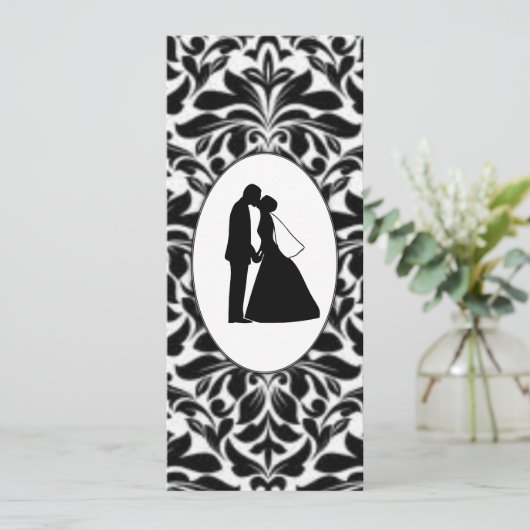 Black Damask & Couple Kiss Bladwijzer (Staand voorkant)