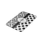 Black  Damask Cute Polka Dots Badmat (Gekanteld)