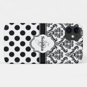 Black  Damask Cute Polka Dots i Case-Mate iPhone Case (Achterkant (horizontaal))