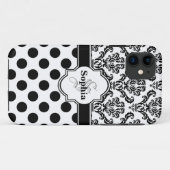 Black Damask Cute Polka Dots i Case-Mate iPhone Case (Achterkant (horizontaal))