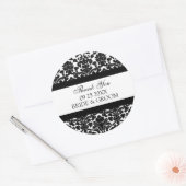 Black Damask Dank u bruiloft gunst Labels (Envelop)