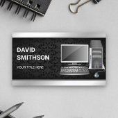 Black Damask Desktop PC Computer Repair Technician Visitekaartje