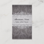 Black Damask Elegant Visitekaartje (Achterkant)