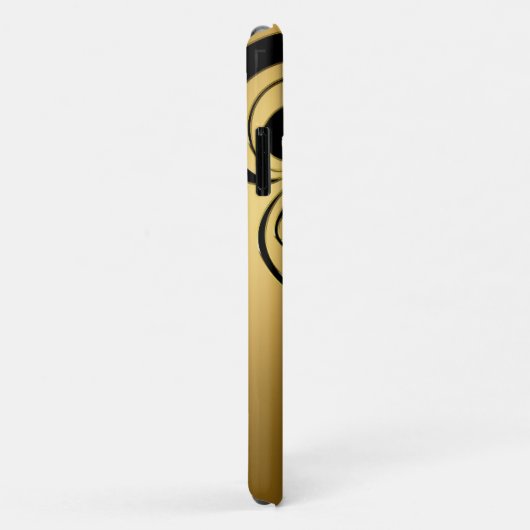 Black Damask en Black Swirl Case-Mate iPhone Case (Achterkant/rechts)