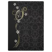 Black Damask en Black Swirls Klembord (Achterkant)