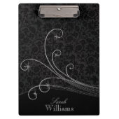 Black Damask en Grey Swirls Klembord (Voorkant)