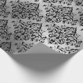 Black Damask en Silver Cadeaupapier (Hoek)