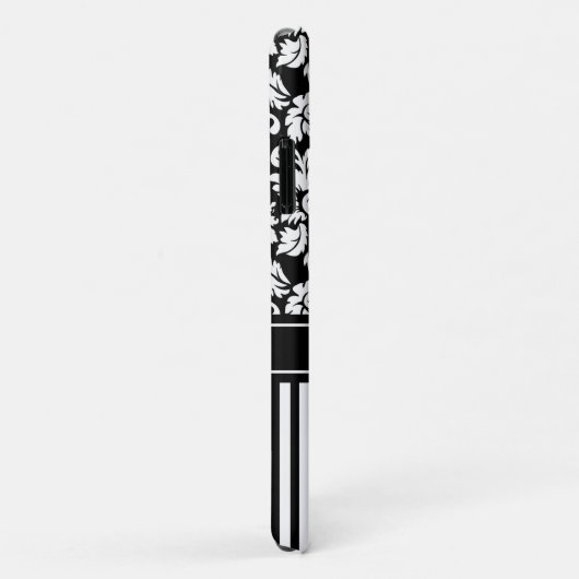 Black Damask en Stripes Case-Mate iPhone Case (Achterkant/rechts)