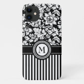 Black Damask en Stripes Case-Mate iPhone Case (Achterkant)