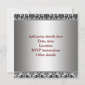 Black Damask Fabulous 40ste verjaardagsfeestje Kaart (Achterkant)