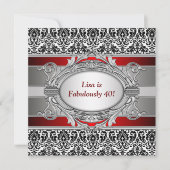 Black Damask Fabulous 40ste verjaardagsfeestje Kaart (Voorkant)