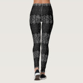 Black Damask Floral Women's Leggings (Achterkant)