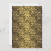 Black Damask Gold Classy Sweet Sixteen Party Kaart (Achterkant)