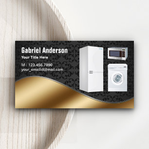 Black Damask Gold Home Toestellen Reparatie Visitekaartje