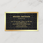 Black Damask Gold Luxury Yacht Charter Visitekaartje (Achterkant)