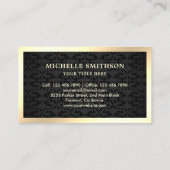 Black Damask Gold Pretzel Bakery Visitekaartje (Achterkant)