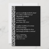 Black Damask  Gothic Invitation Kaart (Voorkant)