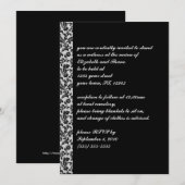 Black Damask  Gothic Invitation Kaart (Voorkant / Achterkant)