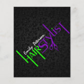 Black Damask Hair Stylist Flyer (Voorkant)