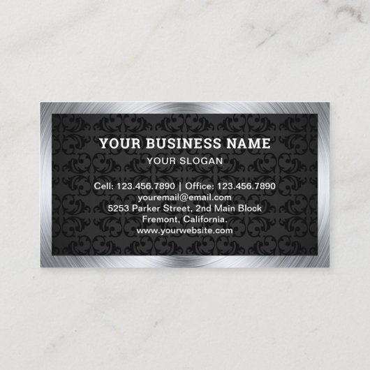 Black Damask Hardware Power Tool Red Drill Machine Visitekaartje (Achterkant)