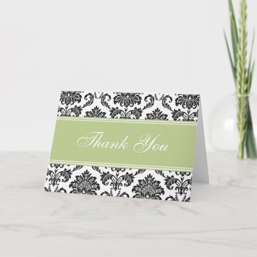 Black Damask Hartelijk dank Bedankkaart (Voorkant)