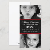 Black Damask Holiday Kaart (Voorkant / Achterkant)