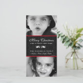 Black Damask Holiday Kaart (Staand voorkant)