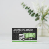 Black Damask Junk Removal Service Vuilniswagen Visitekaartje (Staand voorkant)