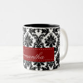 Black Damask Lace Broquade Brocade Coffee Mok Cup (Voorkant rechts)