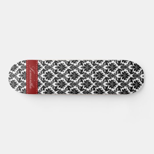 Black Damask Lace Broquade Comp Skateboard (Horizontaal)