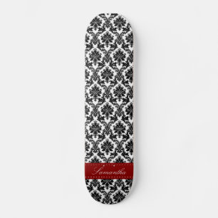 Black Damask Lace Broquade Comp Skateboard