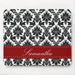 Black Damask Lace Broquade Persoonlijke Mousepad Muismat
