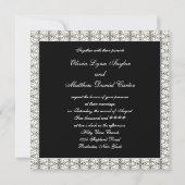 Black Damask Lace Diamond Wedding Uitnodigingen (Achterkant)