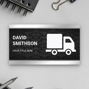 Black Damask Logistiek Transportation Cargo Truck Visitekaartje