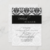 Black Damask Monogram Rehearsal Dinner Kaart (Voorkant / Achterkant)