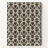 Black Damask on Sepia Notitieboek (Achterkant)