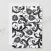 Black Damask Oranje Trim RSVP Wedding Invitation Kaart (Achterkant)