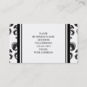 Black Damask Patroon 2 met Uw Monogram Visitekaartje (Achterkant)