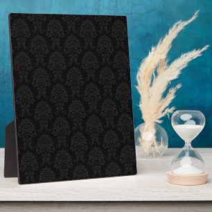 Black Damask Patroon Fotoplaat