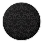 Black Damask Patroon Keramische Knop (Voorkant)