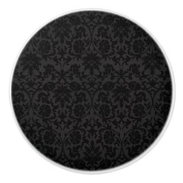 Black Damask Patroon Keramische Knop
