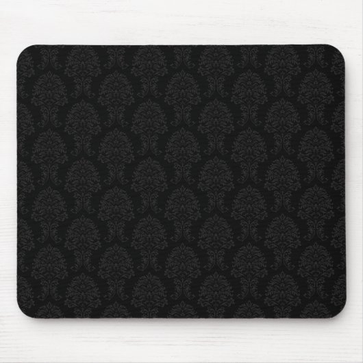 Black Damask Patroon Muismat (Voorkant)