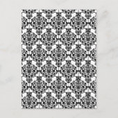 Black Damask Pattern 1  Floral Briefkaart (Voorkant)