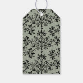 Black  Damask Pattern Aangepast Dank u Label Cadeaulabel (Achterkant)