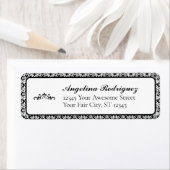 Black Damask Pattern Graduation Etiket (Insitu)