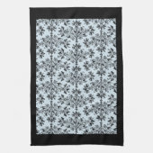Black Damask Pattern op Grey Kitchen Towel Theedoek (Verticaal)
