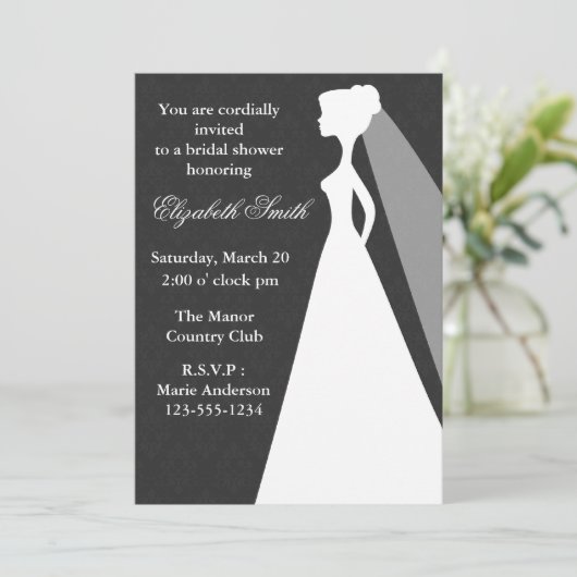 Black Damask Pattern Vrijgezellenfeest Kaart (Staand voorkant)