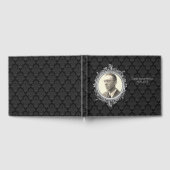 Black Damask Photo Funeral Guest Book Gastenboek (Volledig)
